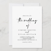 Die moderne kalligraphische Hochzeit von  Einladung (Vorderseite)