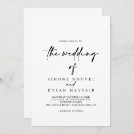 Die moderne kalligraphische Hochzeit von  Einladung