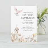 Die moderne Kirche Florals Taube Erste Heilige Kom Einladung (Stehend Vorderseite)