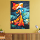Die moderne kubistische Vision der Freiheit führt Leinwanddruck (Insitu (Wohnzimmer))