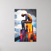 Die moderne kubistische Vision des Denkers Leinwanddruck (Vorderseite)