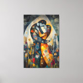 Die moderne kubistische Vision des Kusses Leinwanddruck (Vorderseite)