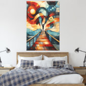 Die moderne kubistische Vision des Schreins Leinwanddruck (Insitu (Schlafzimmer))