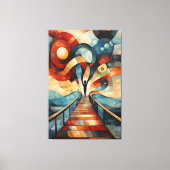 Die moderne kubistische Vision des Schreins Leinwanddruck (Vorderseite)