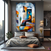 Die moderne kubistische Vision des Zeitalters der  Leinwanddruck