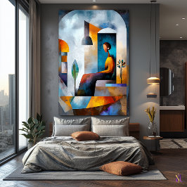 Die moderne kubistische Vision des Zeitalters der Leinwanddruck