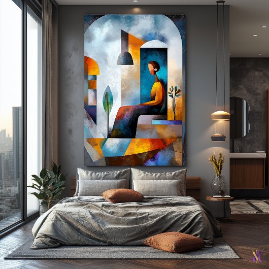 Die moderne kubistische Vision des Zeitalters der  Leinwanddruck