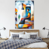 Die moderne kubistische Vision des Zeitalters der  Leinwanddruck (Insitu (Schlafzimmer))