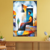 Die moderne kubistische Vision des Zeitalters der  Leinwanddruck (Insitu (Wohnzimmer))