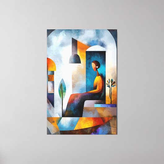 Die moderne kubistische Vision des Zeitalters der  Leinwanddruck (Vorderseite)