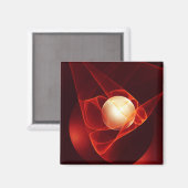 Die moderne Kunst des Abstrakten Roten Fraktals sc Magnet (Vorderseite/Rückseite)