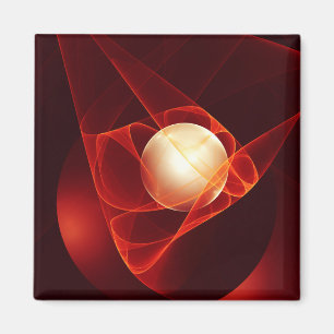 Die moderne Kunst des Abstrakten Roten Fraktals sc Magnet