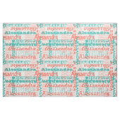 Die moderne Namenscollage des korallenroter Stoff (Fat Quarter (45,7 x 55,9 cm))