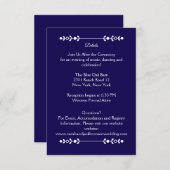 Die moderne Navy & White Wedding Details Card Begleitkarte (Vorne/Hinten)