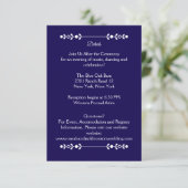 Die moderne Navy & White Wedding Details Card Begleitkarte (Stehend Vorderseite)