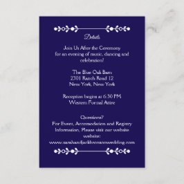 Die moderne Navy & White Wedding Details Card Begleitkarte