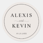 Die moderne neutrale Hochzeit  Runder Aufkleber (Vorderseite)