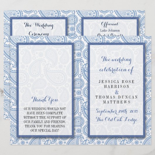 Die moderne Paisley Wedding Collection - Blue (Vorne/Hinten)