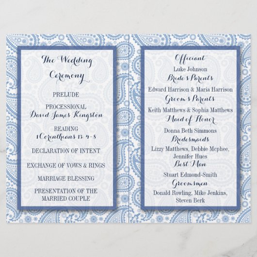 Die moderne Paisley Wedding Collection - Blue (Rückseite)