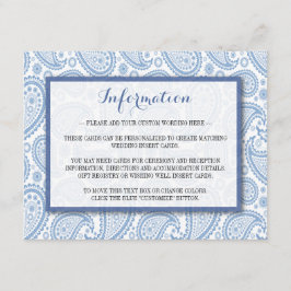 Die moderne Paisley Wedding Collection - Blue Begleitkarte
