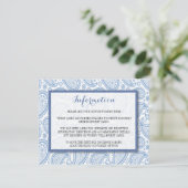 Die moderne Paisley Wedding Collection - Blue Begleitkarte (Stehend Vorderseite)