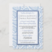 Die moderne Paisley Wedding Collection - Blue Einladung (Vorderseite)