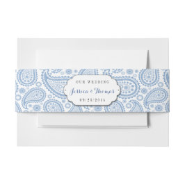 Die moderne Paisley Wedding Collection - Blue Einladungsbanderole