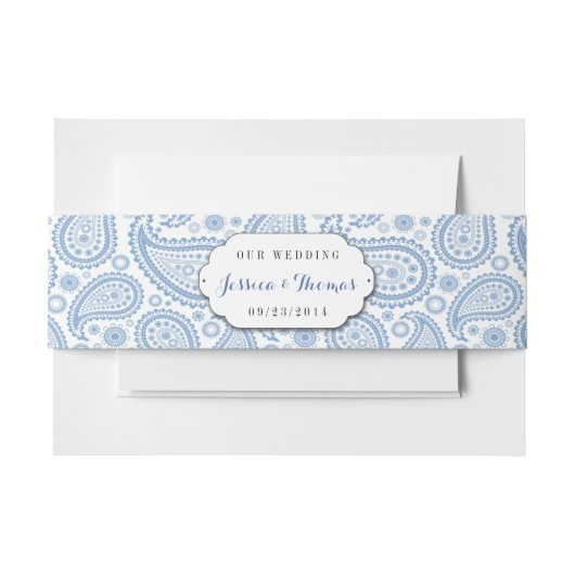 Die moderne Paisley Wedding Collection - Blue Einladungsbanderole (Vorderseite Beispiel)