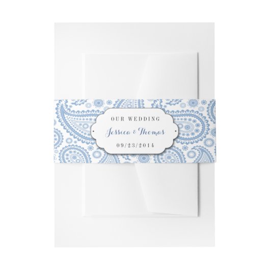 Die moderne Paisley Wedding Collection - Blue Einladungsbanderole (Vorderseite Beispiel)