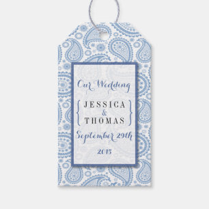 Die moderne Paisley Wedding Collection - Blue Geschenkanhänger