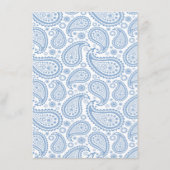 Die moderne Paisley Wedding Collection - Blue Menükarte (Rückseite)
