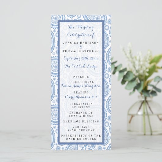 Die moderne Paisley Wedding Collection - Blue Programm (Stehend Vorderseite)