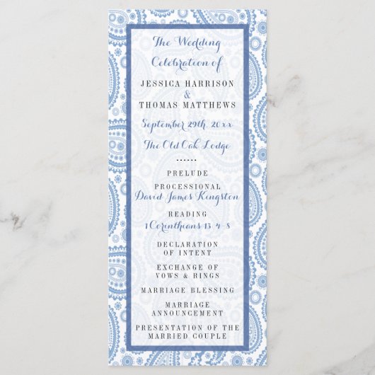 Die moderne Paisley Wedding Collection - Blue Programm (Vorderseite)