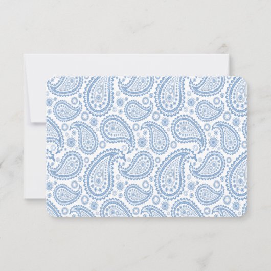 Die moderne Paisley Wedding Collection - Blue RSVP Karte (Rückseite)