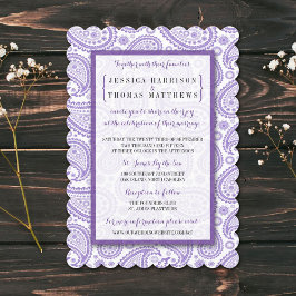 Die moderne Paisley Wedding Collection - Lila Einladung