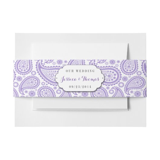 Die moderne Paisley Wedding Collection - Lila Einladungsbanderole (Vorderseite Beispiel)
