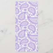 Die moderne Paisley Wedding Collection - Lila Menükarte (Rückseite)
