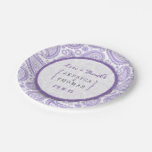 Die moderne Paisley Wedding Collection - Lila Pappteller (Schrägansicht)