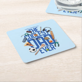 Die Moderne personalisieren Der Coolstste Vater al Rechteckiger Pappuntersetzer