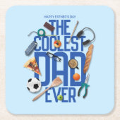 Die Moderne personalisieren Der Coolstste Vater al Rechteckiger Pappuntersetzer (Vorderseite)