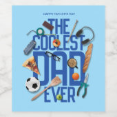 Die Moderne personalisieren Der Coolstste Vater al Weinetikett (Einzelnes Label)