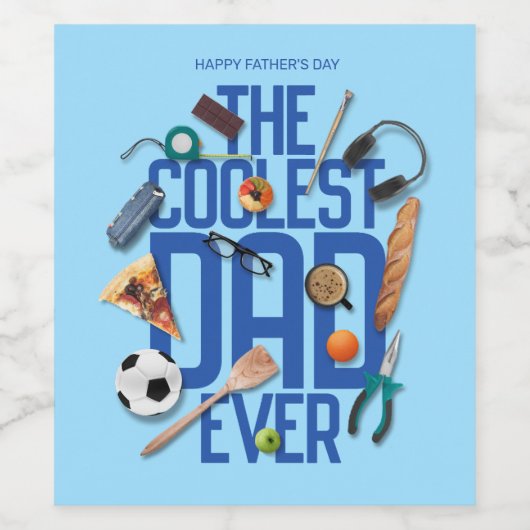 Die Moderne personalisieren Der Coolstste Vater al Weinetikett (Einzelnes Label)