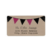 Die moderne rosa Hochzeitskollektion Adressaufkleber (Vorne)