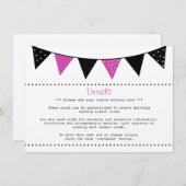 Die moderne rosa Hochzeitskollektion Begleitkarte (Vorne/Hinten)