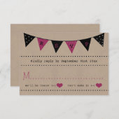 Die moderne rosa Hochzeitskollektion RSVP Karte (Vorne/Hinten)