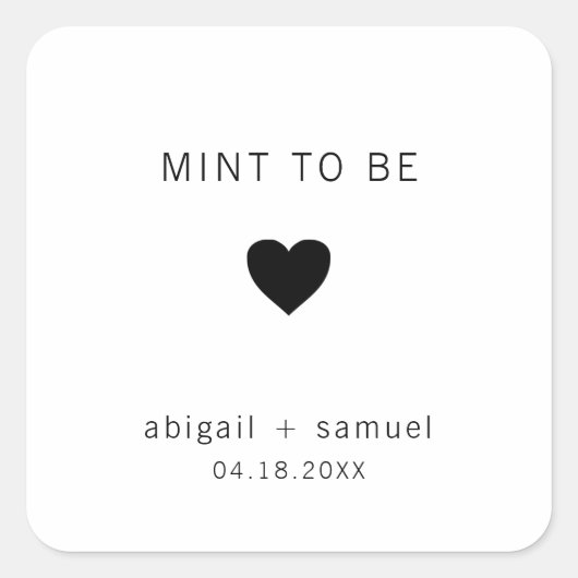 Die moderne Schwarz-Weiß-Gastgeschenk Hochzeit ist Quadratischer Aufkleber (Vorderseite)