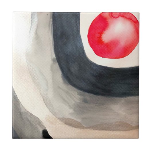 Die moderne, sonnengraue und schwarze abstrakte Ku Fliese (Vorderseite)