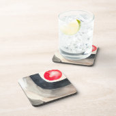 Die moderne, sonnengraue und schwarze abstrakte Ku Getränkeuntersetzer (Rechte Seite)