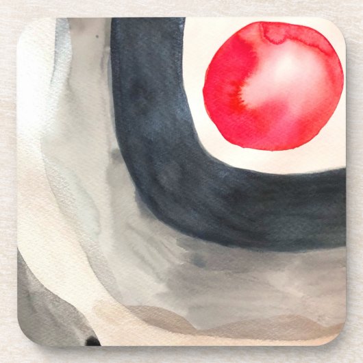 Die moderne, sonnengraue und schwarze abstrakte Ku Getränkeuntersetzer (Vorderseite)