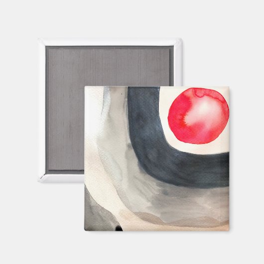 Die moderne, sonnengraue und schwarze abstrakte Ku Magnet (Vorderseite/Rückseite)